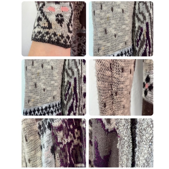 Free People Americana Bandana Hooded Long Duster Cardigan Sweater Size Medium - Picture 14 of 15